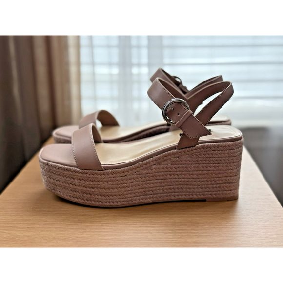 Nine West Women Classic Chunky Dark Espadrille Platform Sandal TAN BEIGE 10 M - Picture 7 of 15